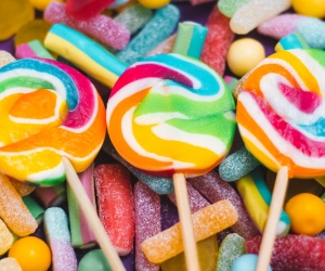 brightly colored candy