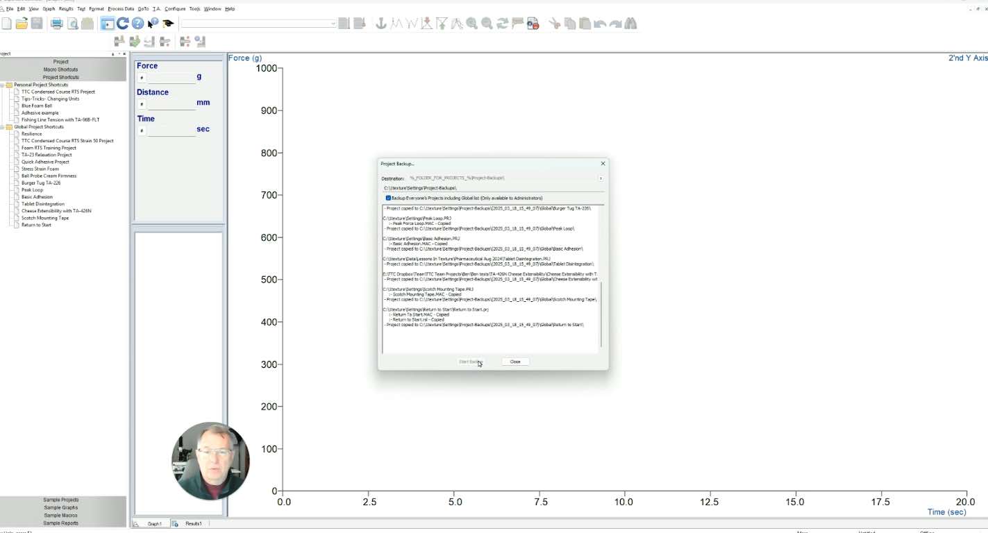 Screenshot of software